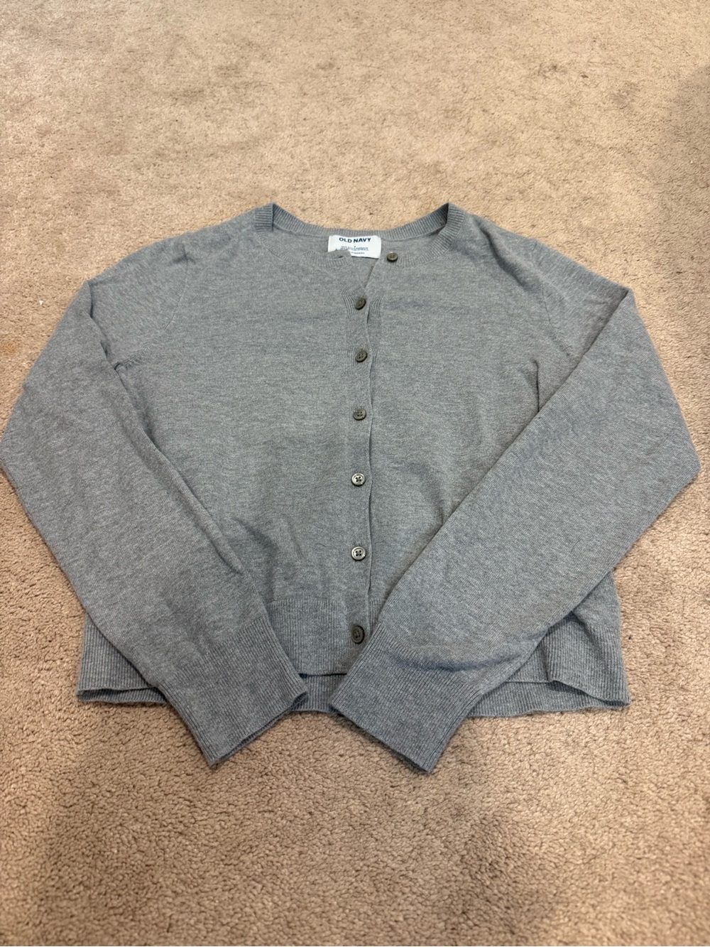 Old Navy Gray Crewneck Button Cardigan